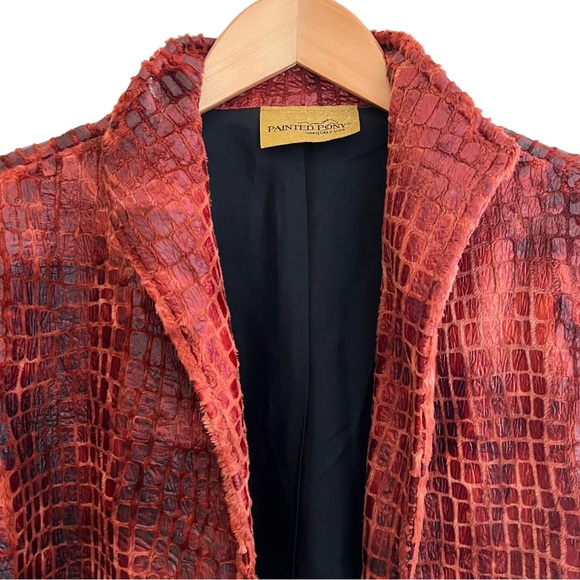 Painted Pony Womens open Blazer BurntOrange Jacket Giraffe Print Sz
XL USA Made - Picture 4 of 14